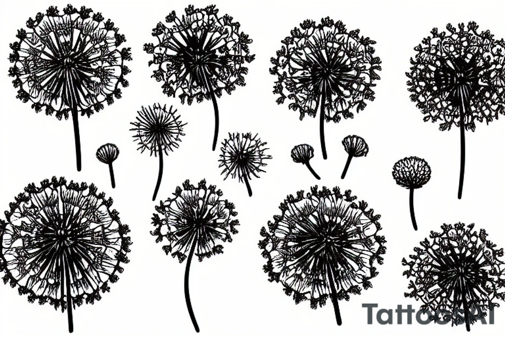 Small dandelion blowballs tattoo idea