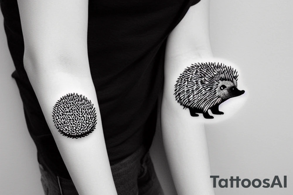 cute hedgehog tattoo idea