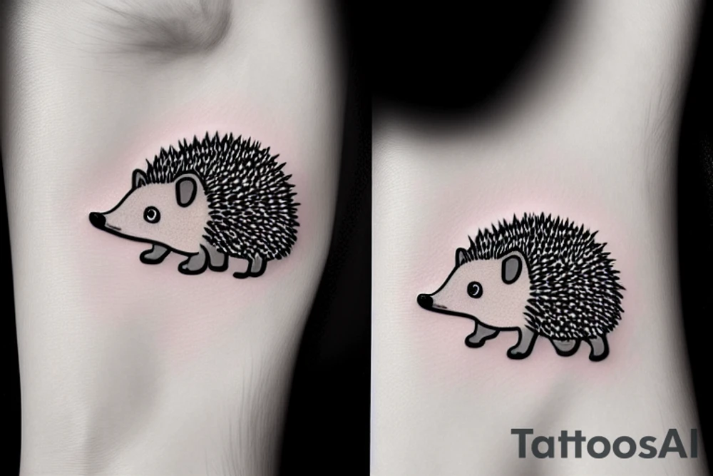 cute hedgehog tattoo idea