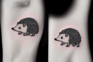 cute hedgehog tattoo idea