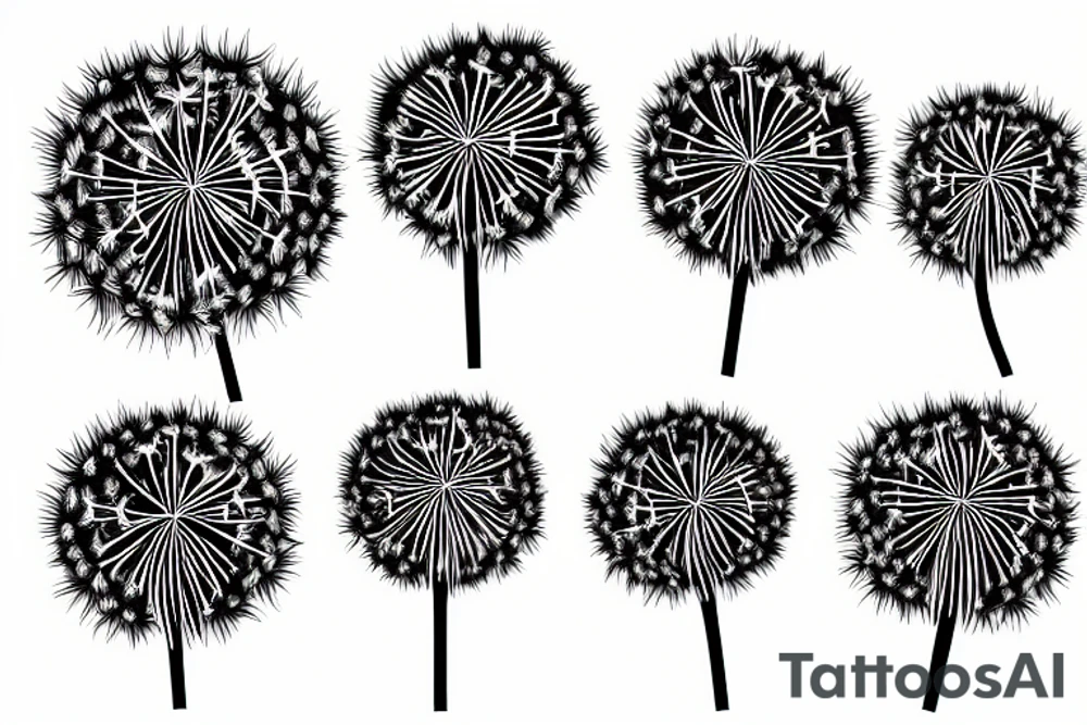 Small fineline dandelion blowballs tattoo idea