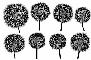 Small fineline dandelion blowballs tattoo idea