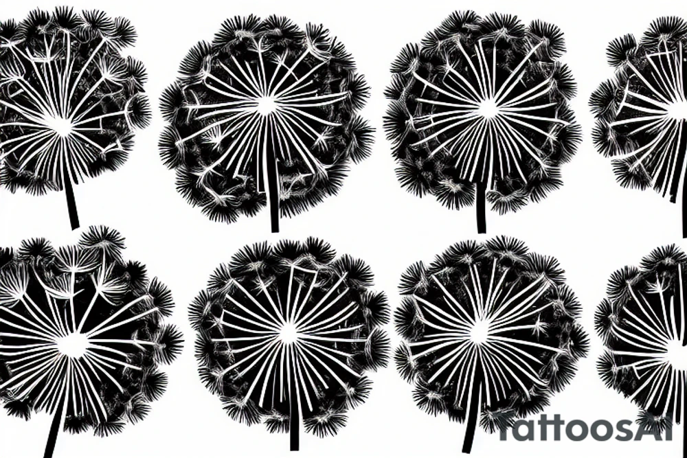 Small fineline dandelion blowballs tattoo idea