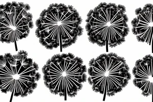 Small fineline dandelion blowballs tattoo idea