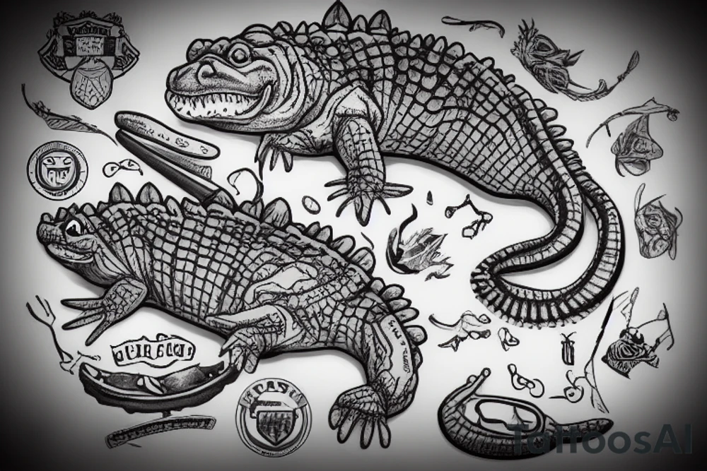 Manchester city killing a crocodile tattoo idea