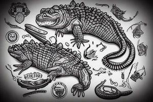 Manchester city killing a crocodile tattoo idea