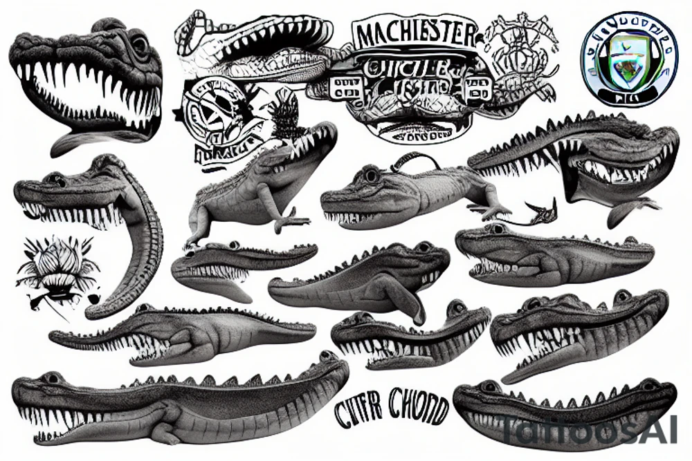 Manchester city fighting a crocodile tattoo idea