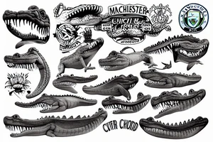 Manchester city fighting a crocodile tattoo idea