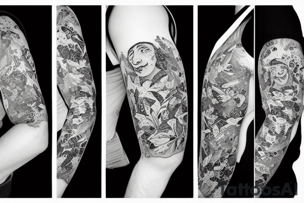 Spring between two fish bowls tattoo idea