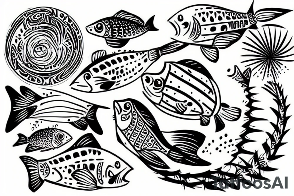 Spring between two fish bowls tattoo idea