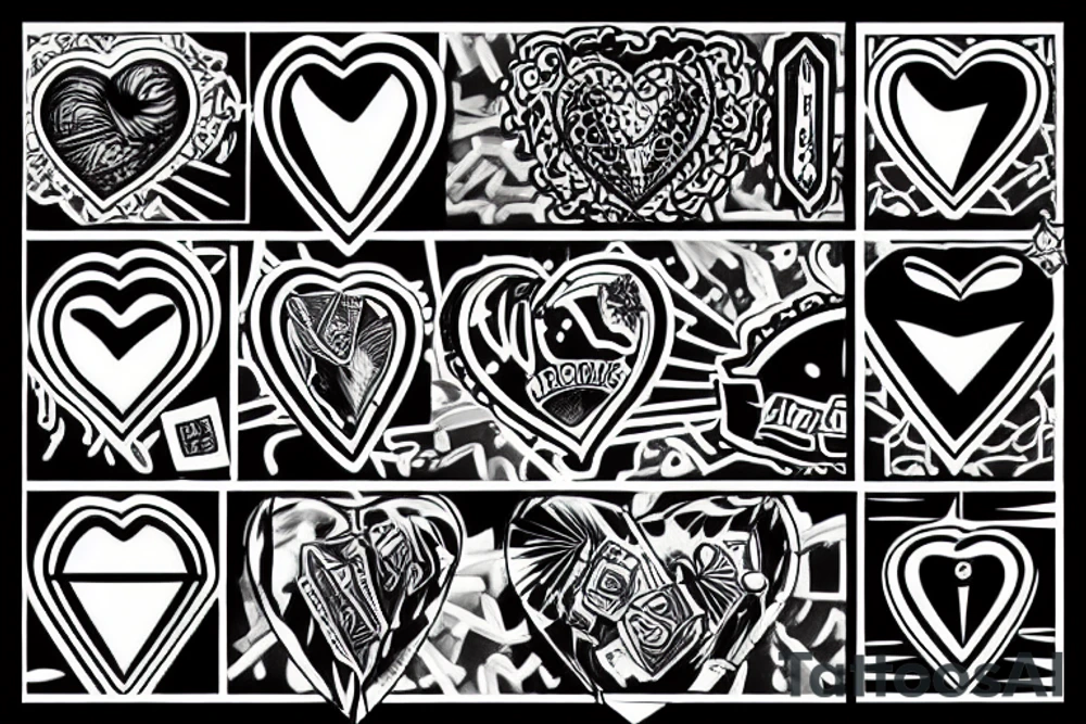 A diamond inside a heartbeat tattoo idea