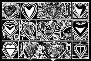 A diamond inside a heartbeat tattoo idea