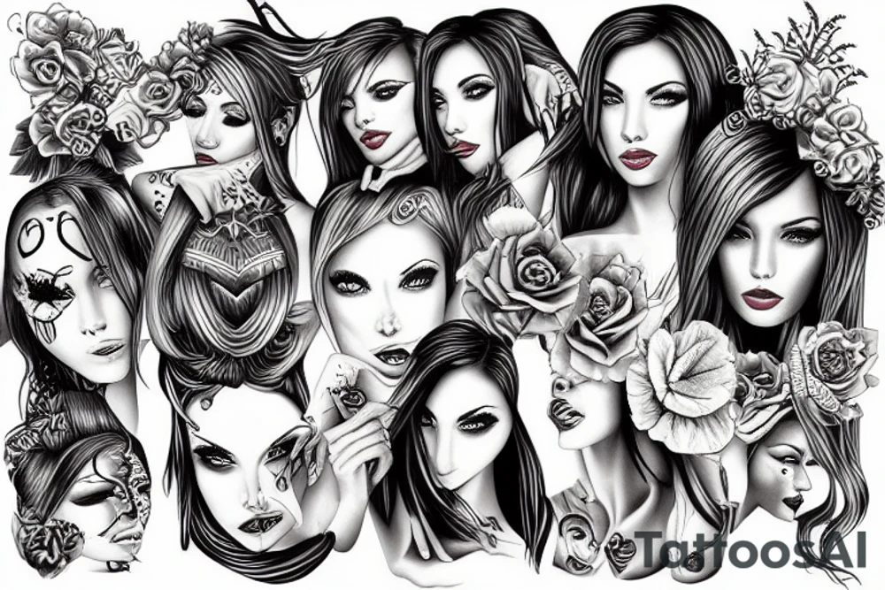 hottest girls around park tattoo idea