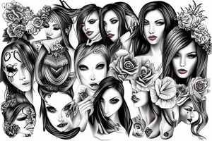 hottest girls around park tattoo idea