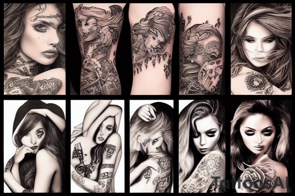 hottest girls around park tattoo idea