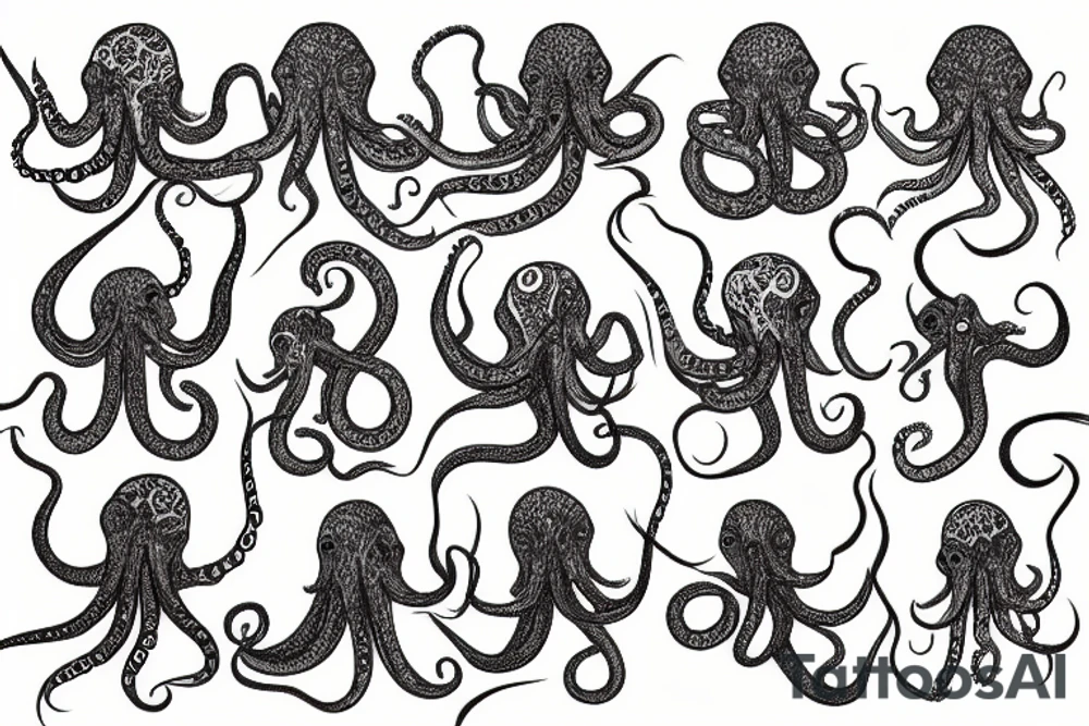 Surreal detailed Octopus tattoo idea