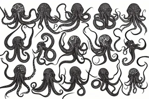 Surreal detailed Octopus tattoo idea