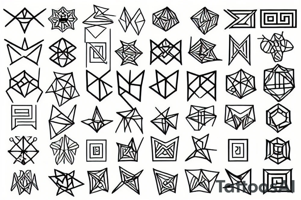 interlocking geometric shapes tattoo idea