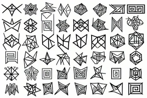 interlocking geometric shapes tattoo idea