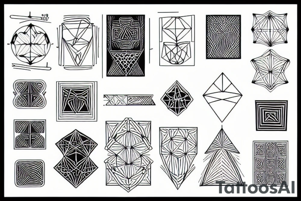 interlocking geometric shapes tattoo idea