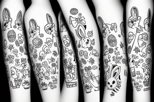 a bunny with a baby milk bottle tattoo idea