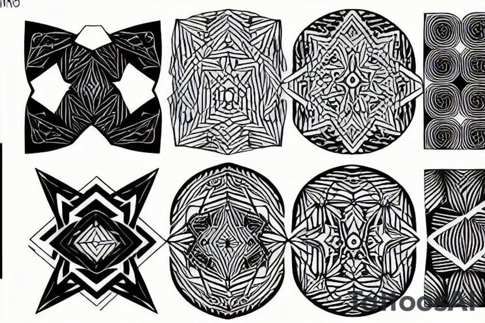 interlocking geometric shapes tattoo idea