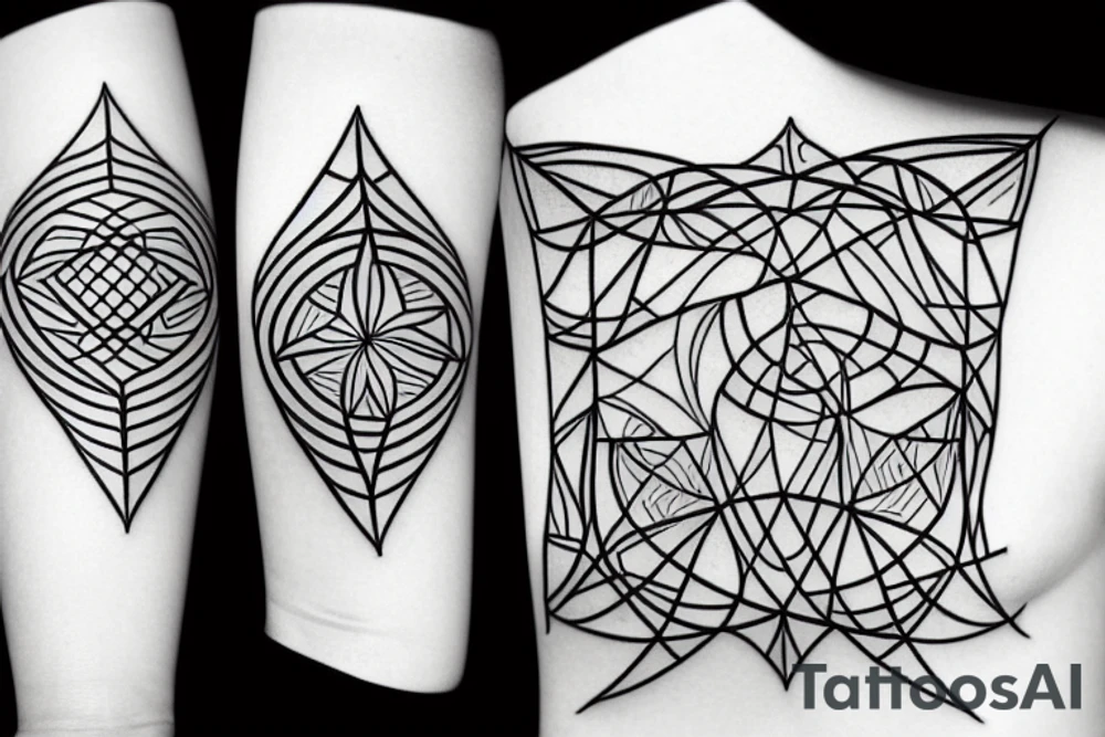interlocking geometric shapes tattoo idea