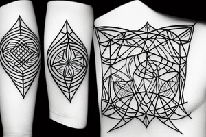 interlocking geometric shapes tattoo idea