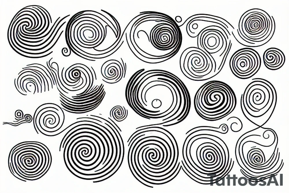 Minimal abstract lines spiral small tattoo idea