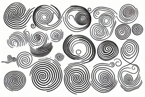 Minimal abstract lines spiral small tattoo idea