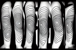 Minimal abstract lines spiral small tattoo idea