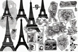 Drawing Programming code on Eiffel Tower tattoo idea