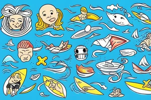 Surfing ocean tattoo idea