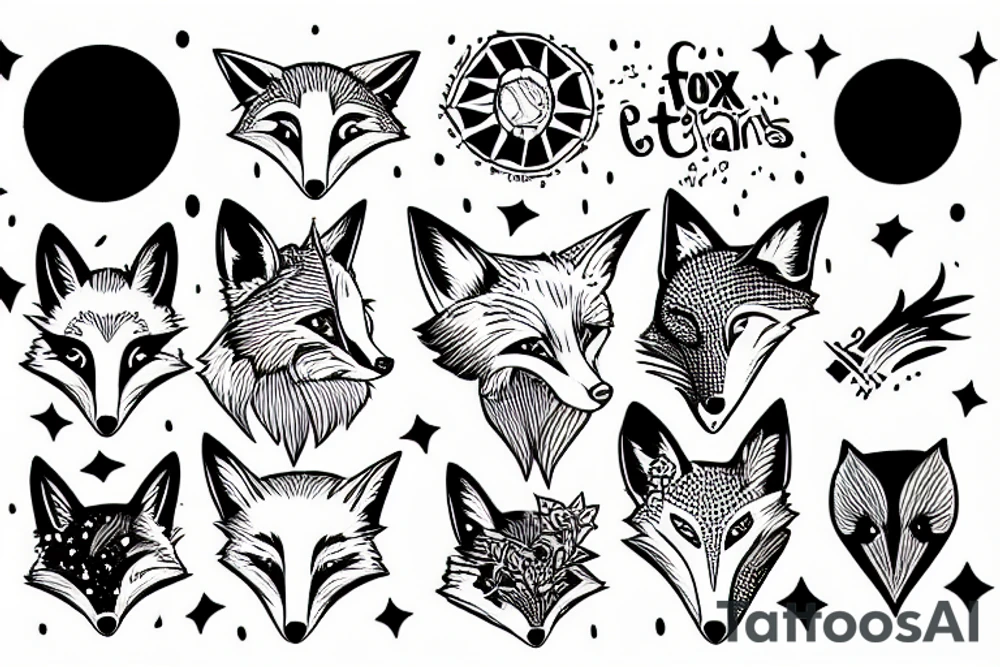 A fox looking to the stars tattoo idea