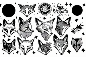 A fox looking to the stars tattoo idea