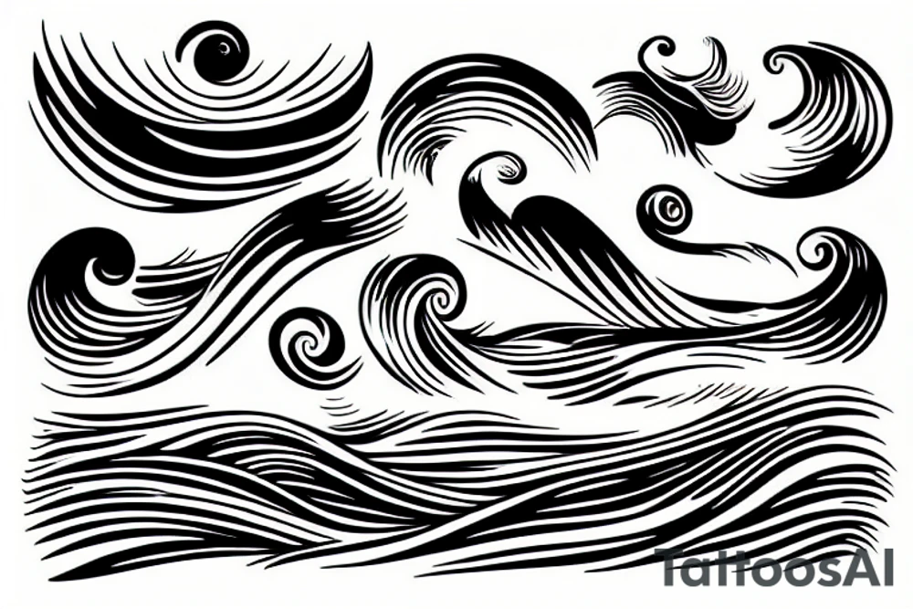 Waves surf tattoo idea