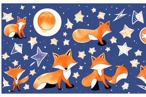 A fox looking to the stars tattoo idea