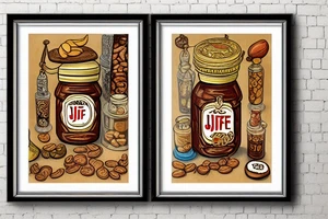 a jif peanut bar jar on a shelf in the style of an renaissance still life tattoo idea