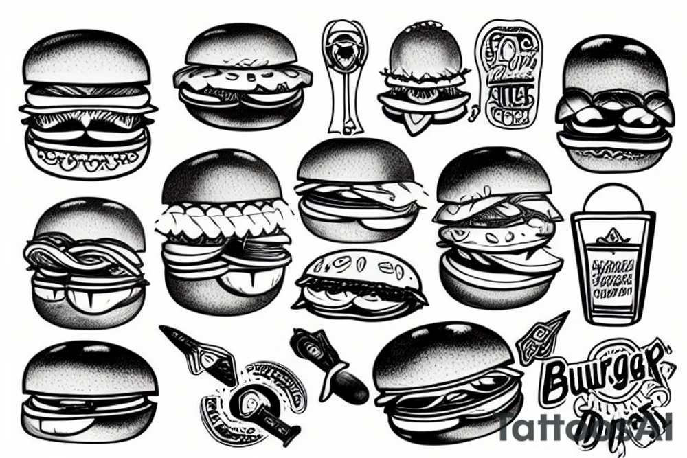 burger tattoo idea