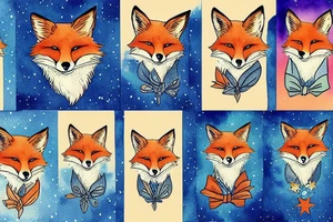 A fox looking to the stars tattoo idea