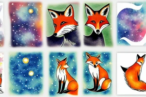 A fox looking to the stars tattoo idea