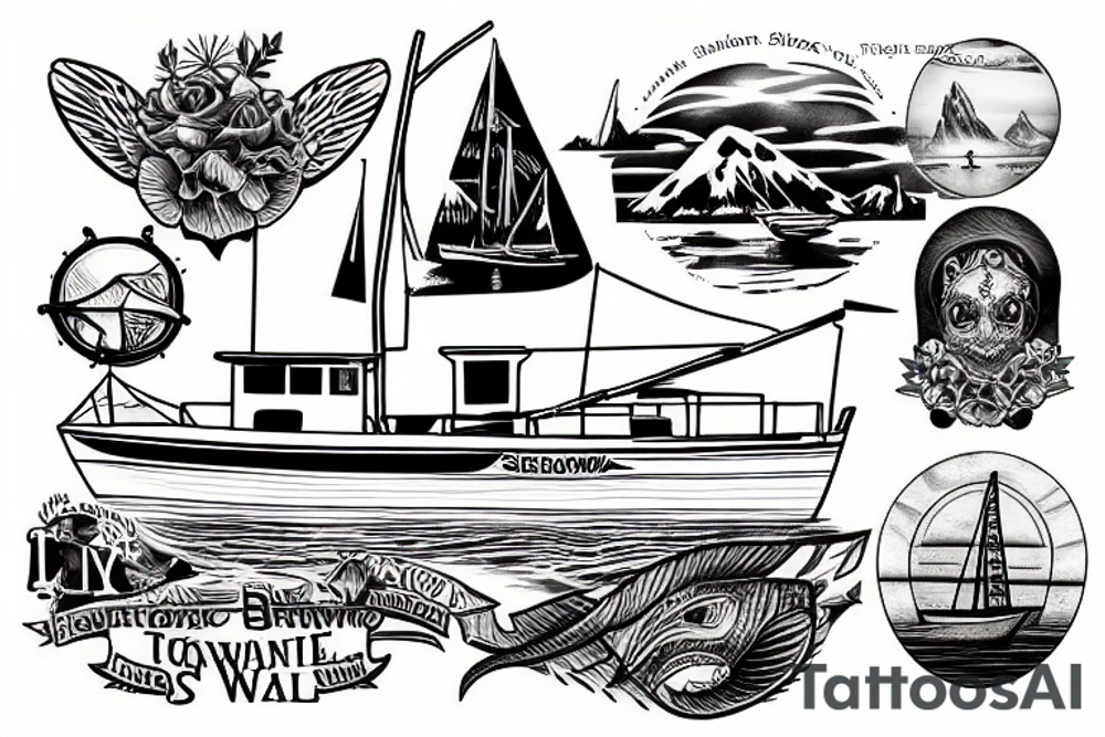 A boat named seawillow in the Pacific Northwest tattoo idea