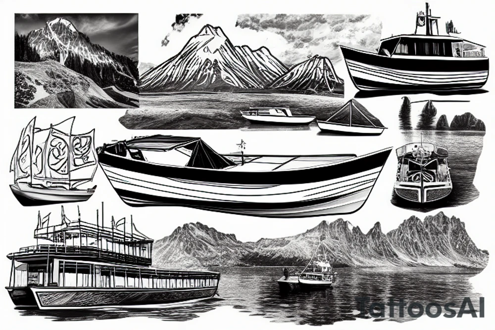 A boat named seawillow in the Pacific Northwest tattoo idea