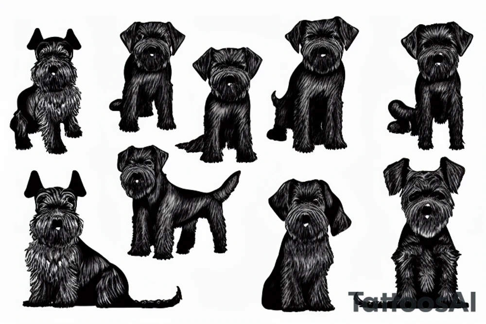 black schnauzer dog tattoo idea