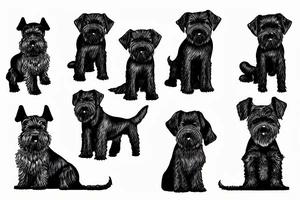 black schnauzer dog tattoo idea