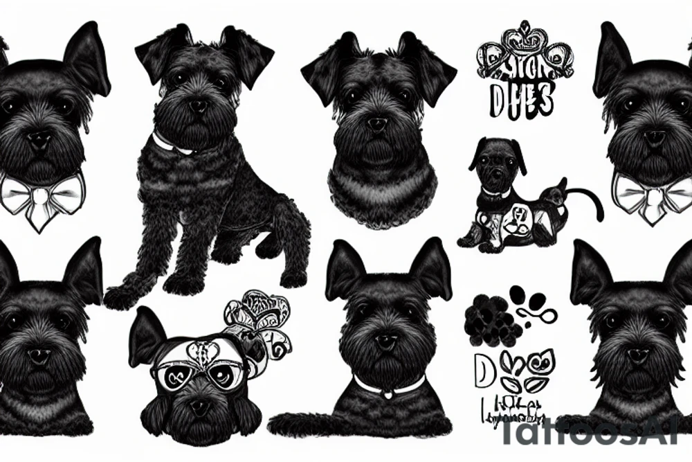 black schnauzer dog tattoo idea