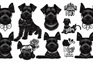 black schnauzer dog tattoo idea