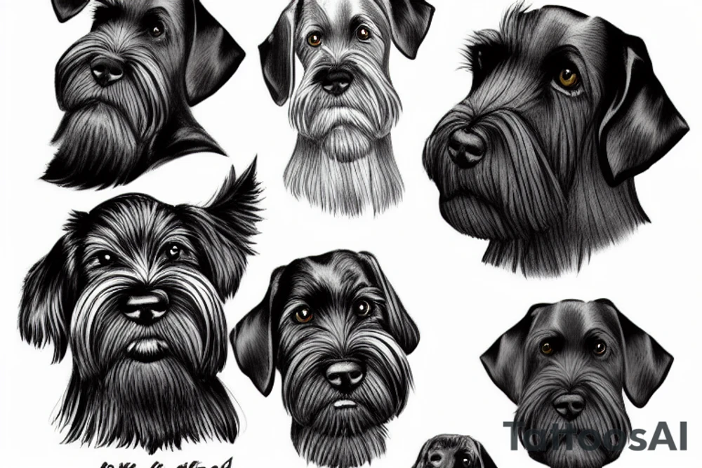 black standard 
schnauzer dog tattoo idea
