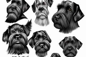 black standard 
schnauzer dog tattoo idea