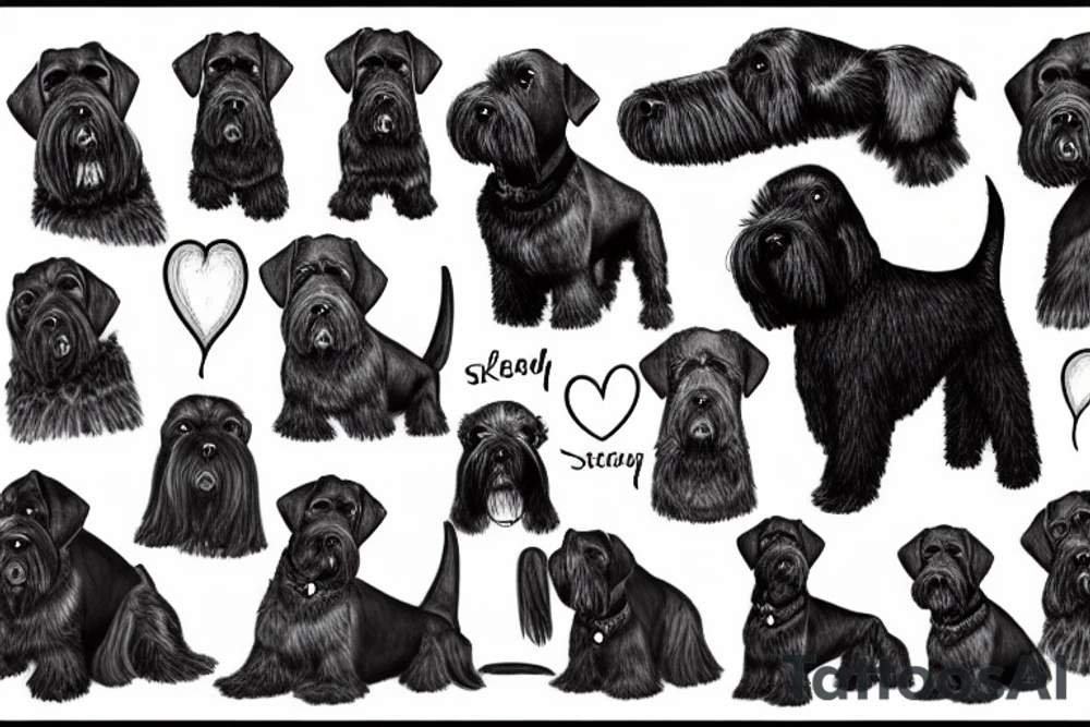 black standard 
schnauzer dog tattoo idea